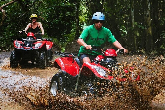 Bali ATV Ride waterfall jungle and rice fild track ubud - Rice fields, jungle, tunnels, and waterfall country