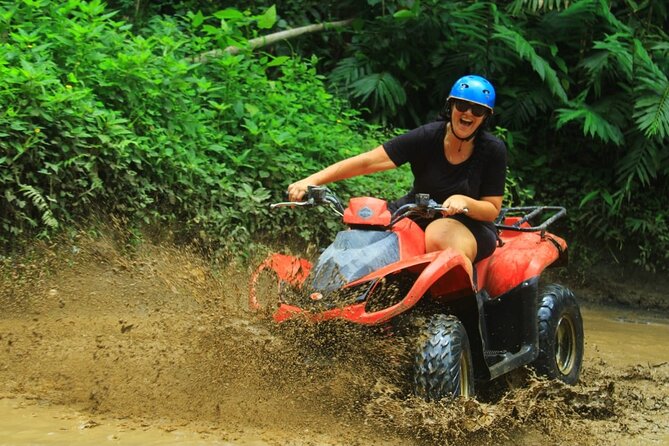 Bali Quad bike ATV passing through Waterfall, Cave & Rice fields - Through rice fields, jungle, and village paths