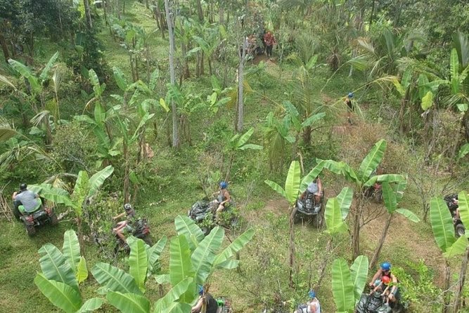 Bali Quad bike ATV passing through Waterfall, Cave & Rice fields - The cave, waterfall, and river sections