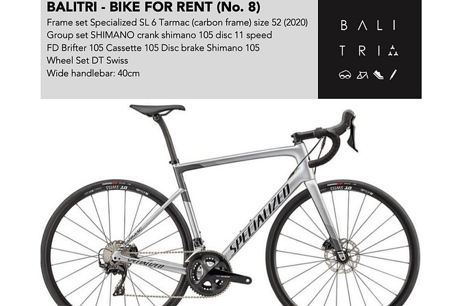 Bali road bike hire / rent - Using the bike for events and longer rides