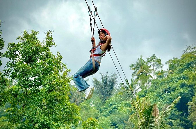 Bali Ubud Zipline, Monkey Forest and Waterfall Adventure - Walking through the Sacred Monkey Forest Sanctuary