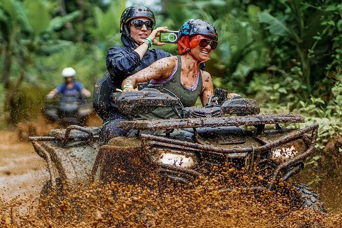 Ubud ATV Alasan Adventure Waterfall Gorilla Cave & Cretya Pool - Riding through jungle, paddies, and mud