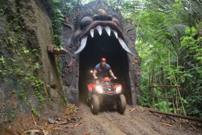 Ubud ATV Quad Bike through river, Jungle, waterfall & rice fields