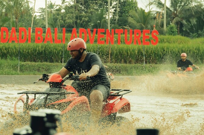 Ubud ATV Ride through River Jungle Rice Fields Puddles - Safety briefing, boots and the first turns