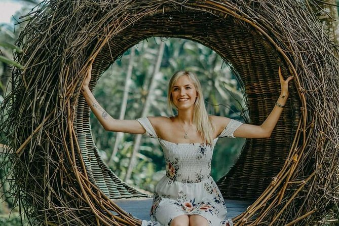 Ubud Swing with Private Photographer - The swing, bird nest, rice field, and bridge backdrops