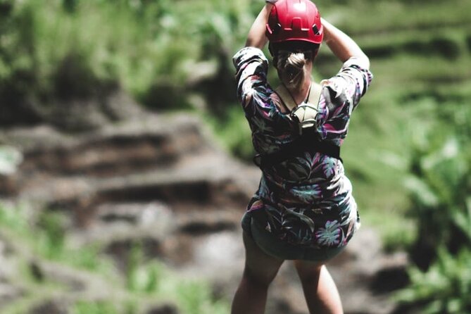 Ubud Top Waterfall and swing in tegallalang - Suwat: a turquoise pool with a bamboo raft